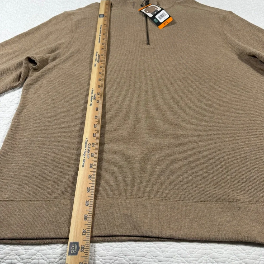 NWT Banana Republic‎ Mens XXL Tan Quarter Zip Pullover Sweater Cotton Blend LS